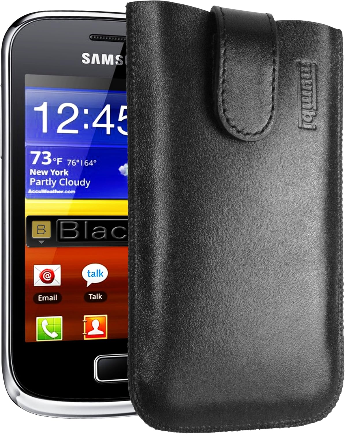 mumbi Genuine Leather Case Compatible with LG Optimus L9 White