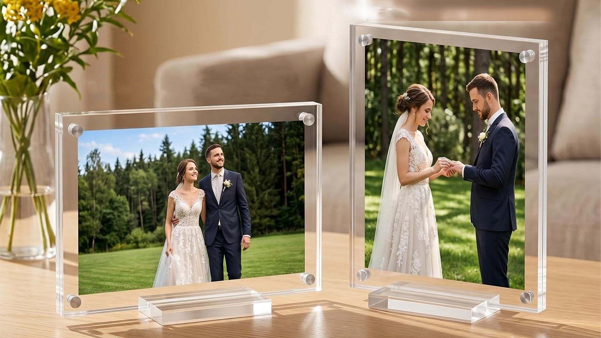 Amazon.com - JUOIFIP 2 Pack 5x7 Acrylic Picture Frames, Double