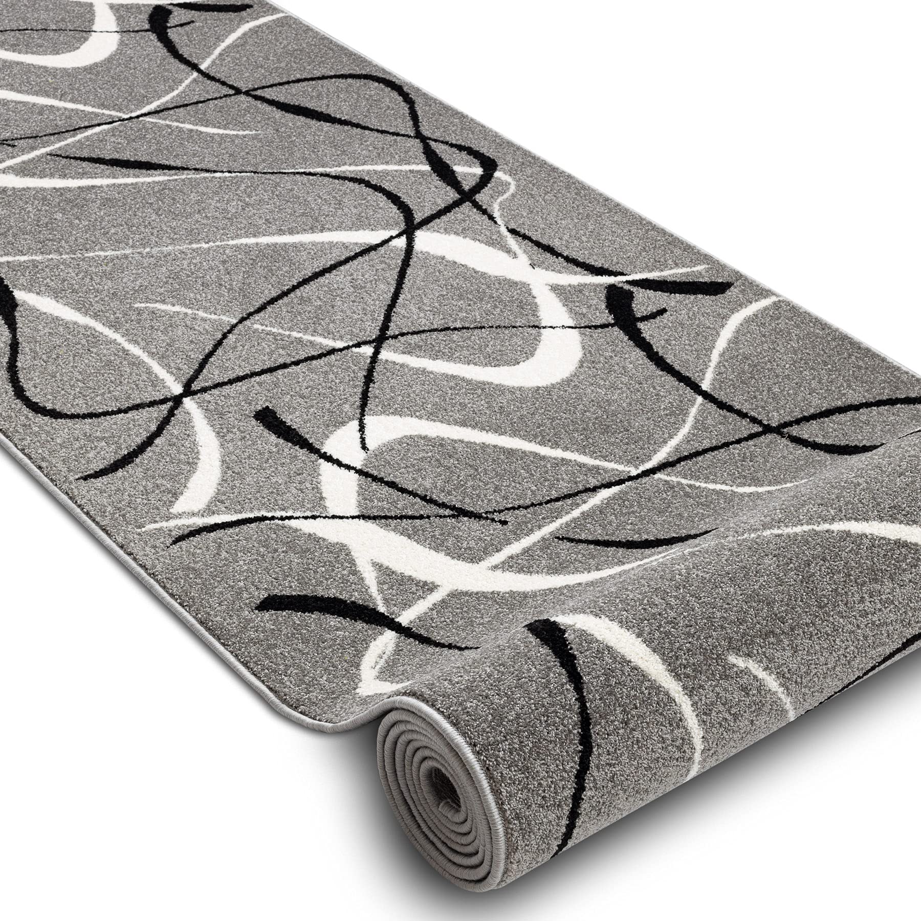 rugsx Tapis de Couloir Silver Choco pour la Cuisine, Le Hall, Le Couloir, l'entrée, Solide, Moderne, Gris 90x260 cm