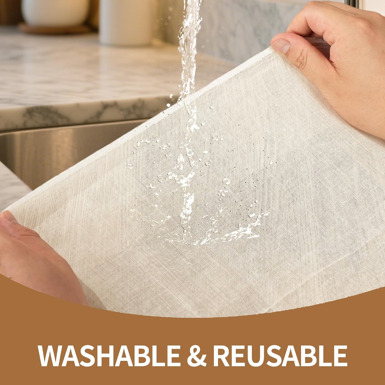 8-Pack Hemmed Cheesecloths - 20"X20" Reusable Unbleached Cotton For Cheese Making, Nut Milk, Yogurt Straining & Crafts. Food-Grade, Pre-Cut With Reinforced Edges