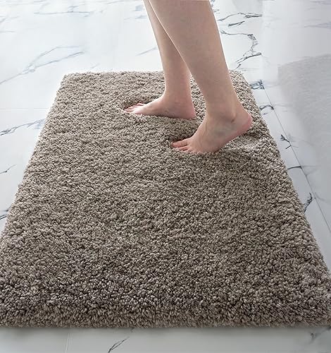 Alfombra de baño pequeña de 17 x 24 pulgadas, antideslizante, esponjosa, alfombra de baño para el suelo del baño, alfombra de baño de lujo lavable