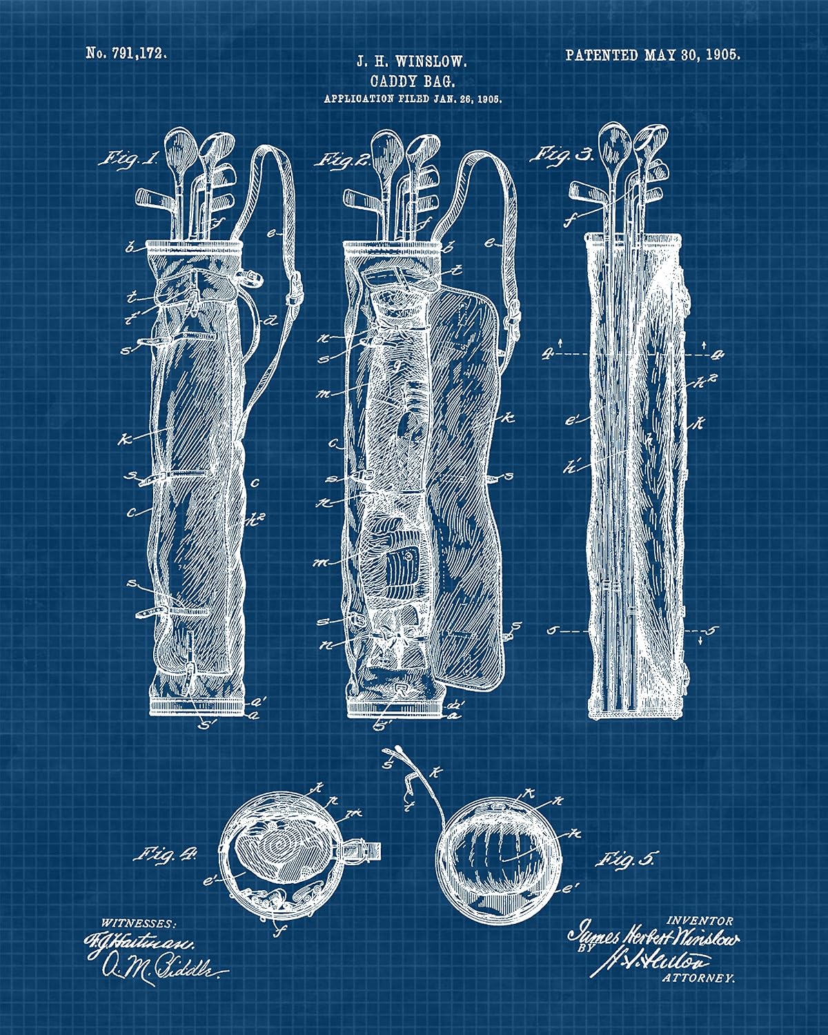 Classic Golfing Patent Prints, 6 (8x10) Unframed Photos, Wall Art Decor for Home Work Office Golf Putt Tools Gears Garage Shop School Gym College Student Teacher Coach Global Team Champion Fan