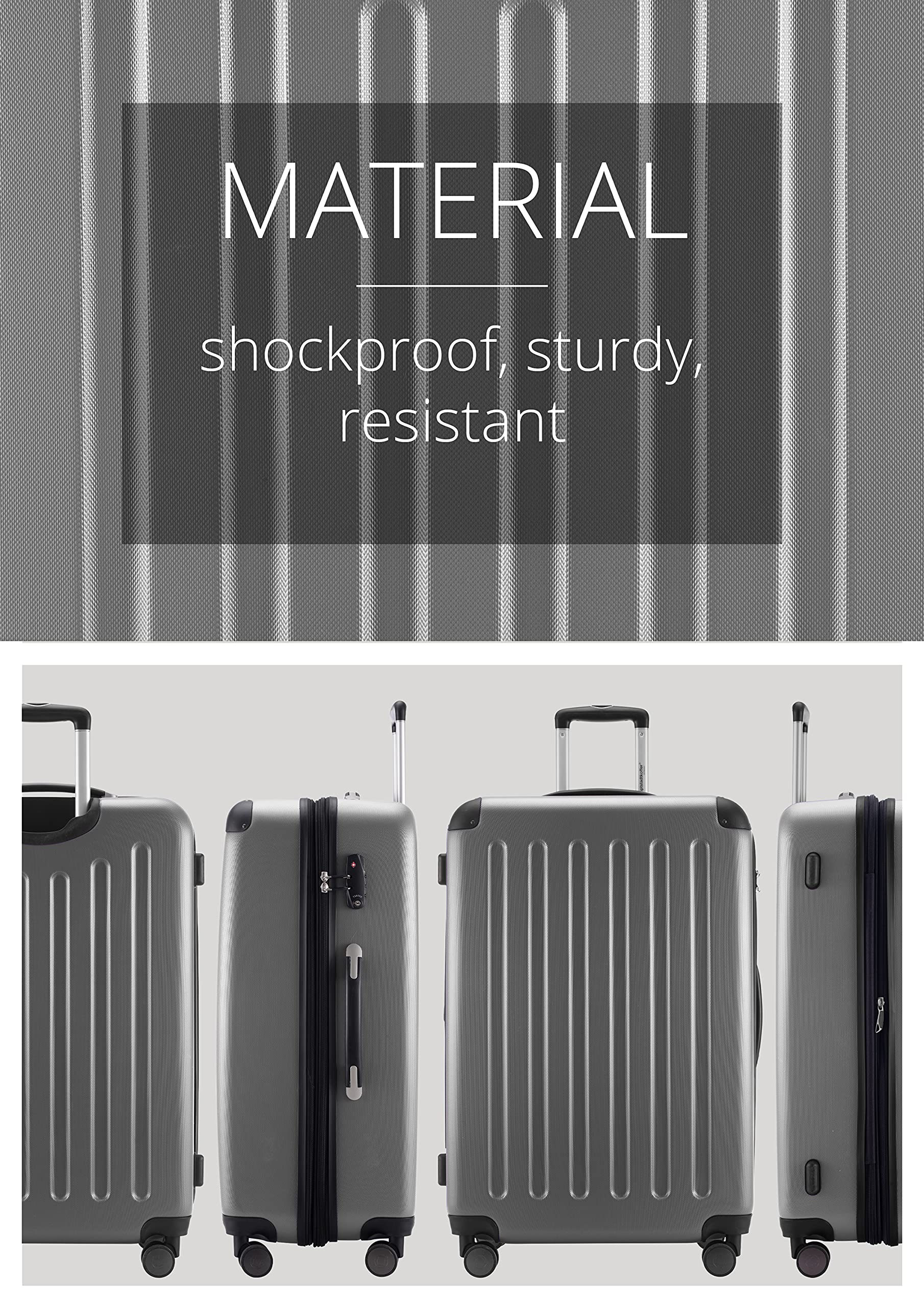 HAUPTSTADTKOFFER Spree, Luggage Suitcase Unisex, Plata, 75 Cm