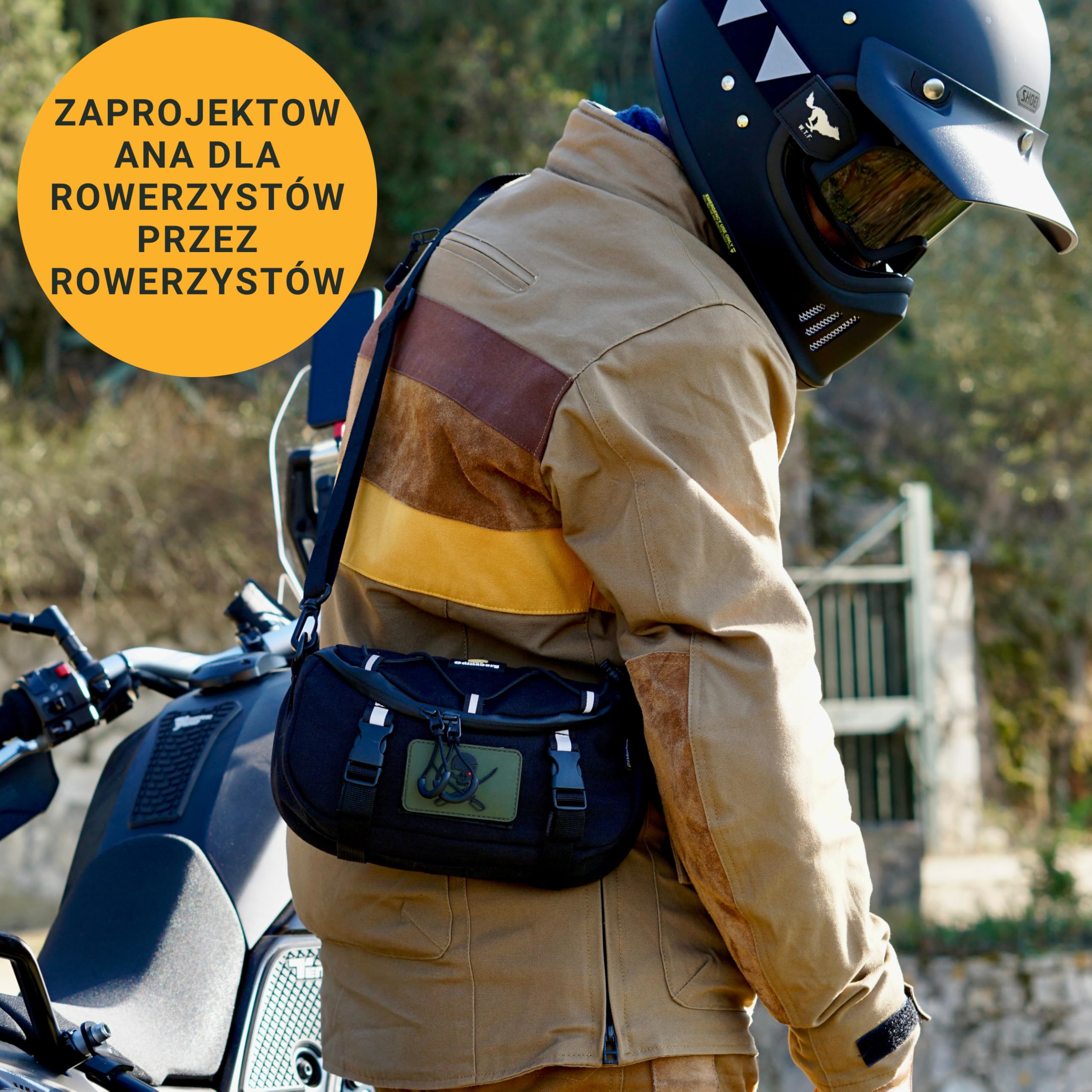 Odinsberg Wielofunkcyjna torba na kierownicę roweru i motocykła, wodoodporną 3 l, kompatybilna z większością kierownic, czarna
