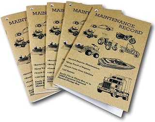 Maintenance Record, Service Repair Log Book, 5pk.: Automotive, Recreational Vehicle, Construction Equipment, Tractor, Truck, Boat, Auto, OSHA Approved (5)