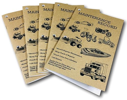 Maintenance Record, Service Repair Log Book, 5pk.: Automotive, Recreational Vehicle,