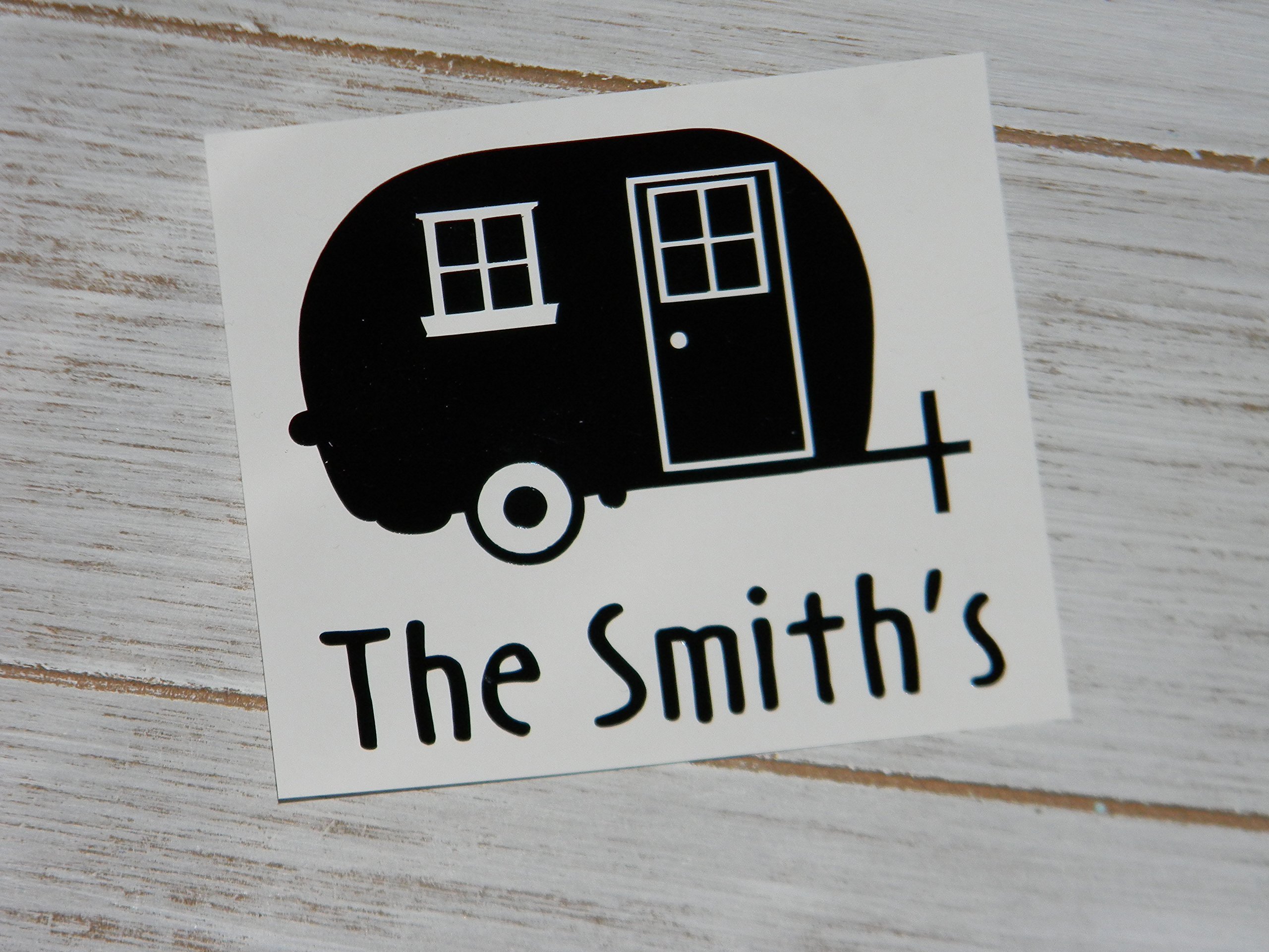 Personalized Happy Camper Camping Adventure Vinyl Decal Sticker-Pick Color and Personalized Text