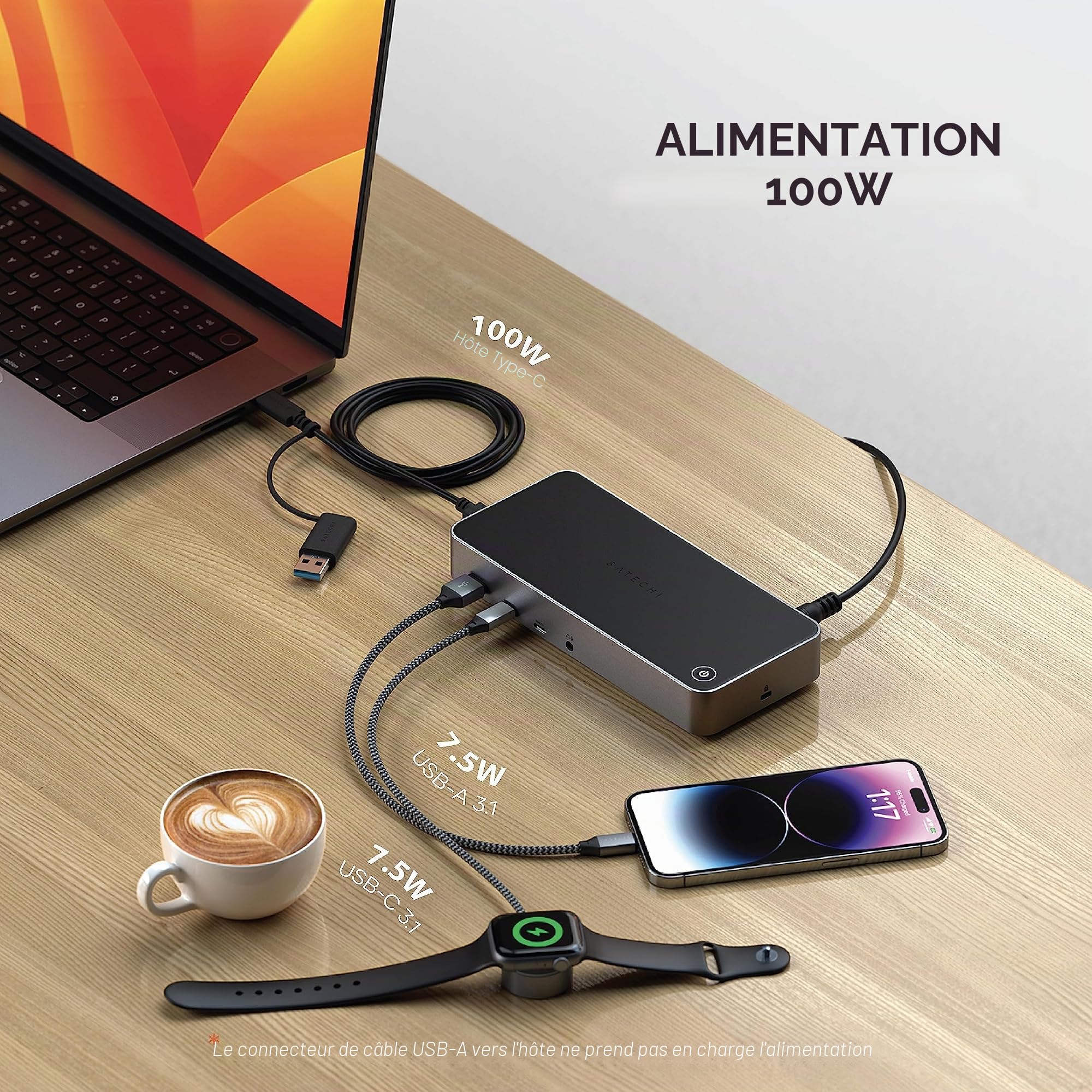 SATECHI Station d’Accueil 13 en 1, Docking Station Triple HDMI 4K@60Hz, Ethernet, Charge PD 100W, 2X DisplayPort, Données à 10Gbps 2X USB-C, 3X USB-A et Audio Jack pour MacBook, PC Portable et Plus | 3x HDMI, 2x DisplayPort, Ethernet, 2x USB-C et 3x USB-A