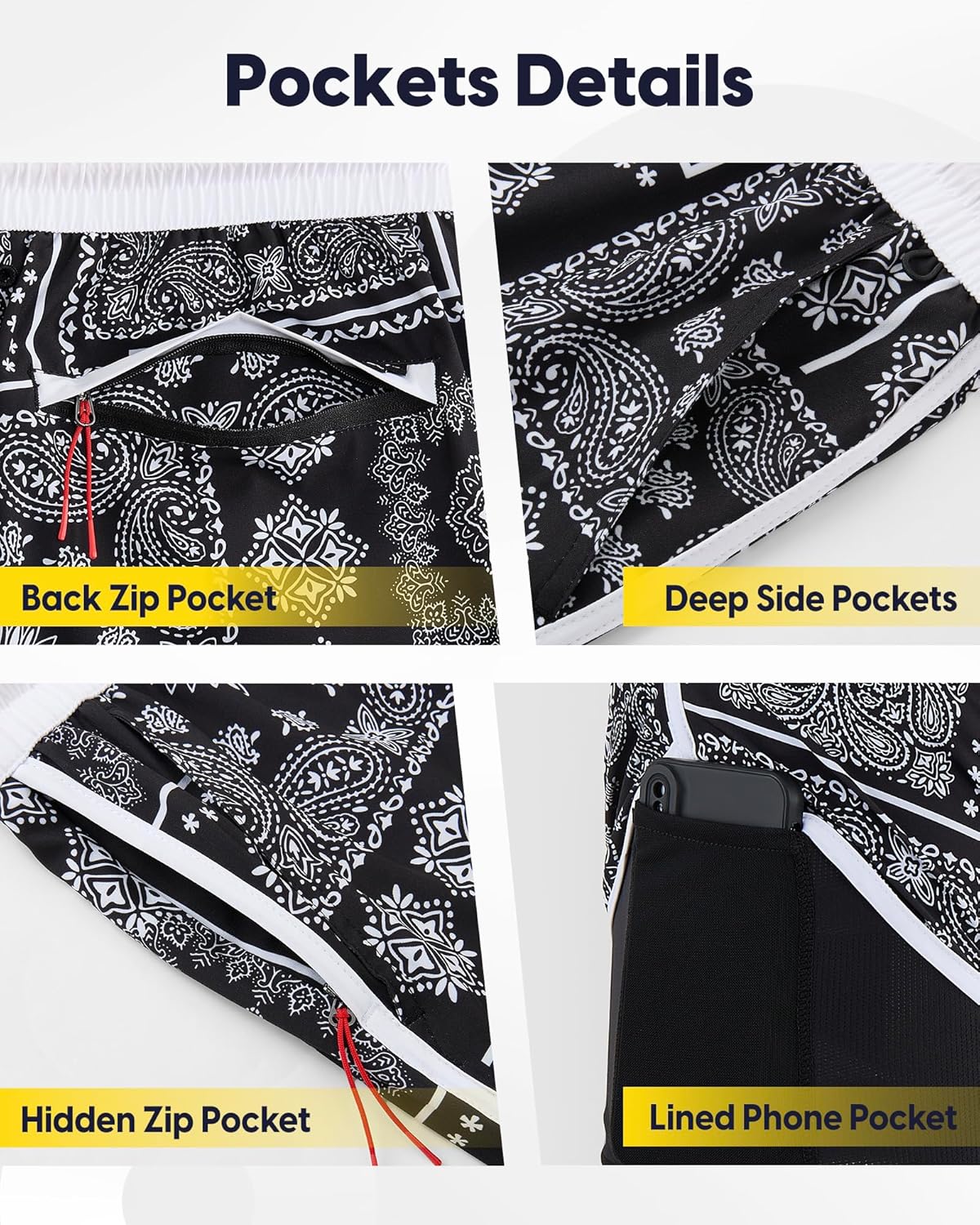 maamgic Workout Running Shorts for Men Retro 5 Inch Gym Shorts with Liner Quick Dry 2 in 1 Athletic Shorts