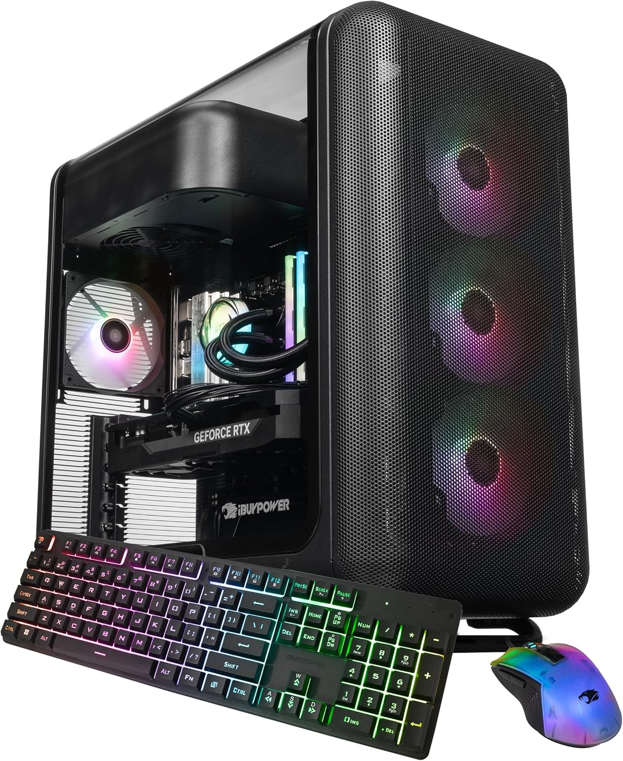 iBUYPOWER X50 Black Gaming PC Desktop Computer AMD Ryzen 7 9800X3D CPU, NVIDIA GeForce RTX 5070Ti 16GB GPU, 32GB DDR5 RGB 5200MHz RAM, 2TB NVMe SSD, Windows 11 Home, Keyboard, Mouse – X50BA7N57T01