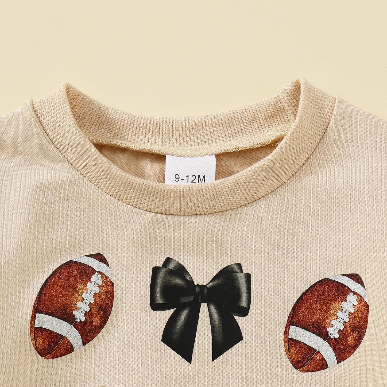 Toddler Baby Girl Football Outfit Long Sleeve Fall Sweatshirt Game Day Clothes - Image 4