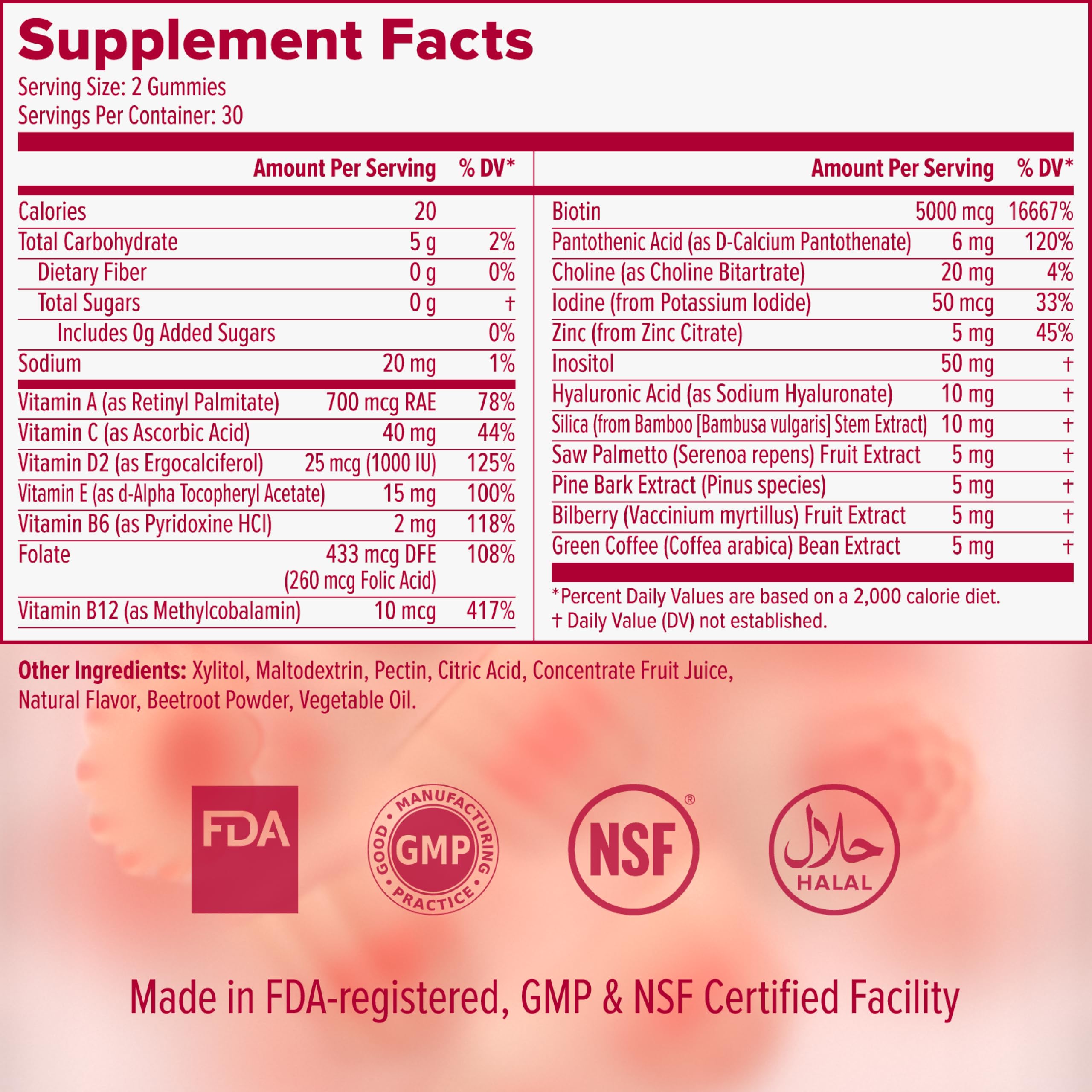 SULU Hair Growth Gummies - Biotin Supplements for Women - Hair Regrowth Skin Nails Vitamins — Amazon image 10