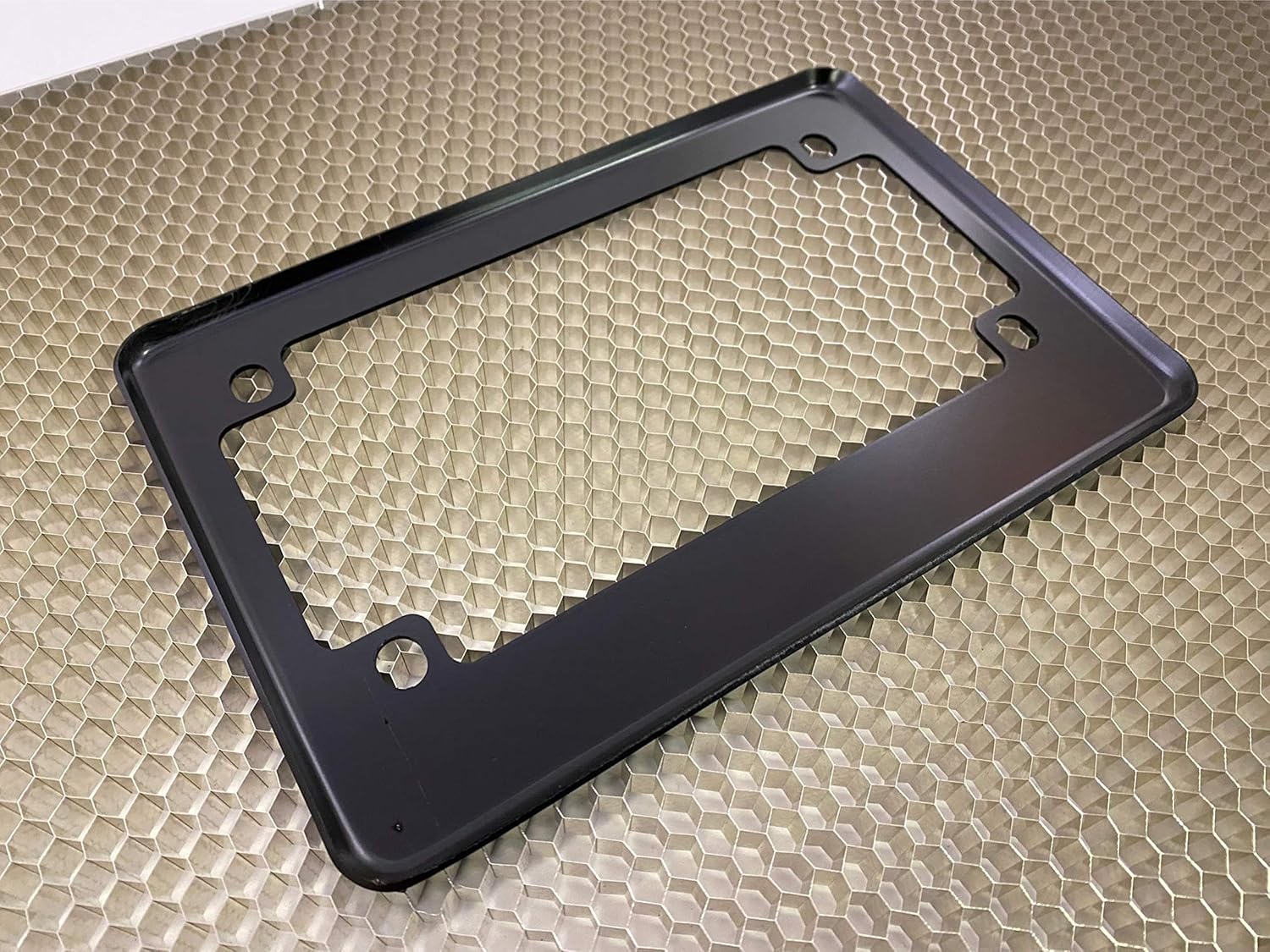 Motorcycle Anodized Aluminum License Plate Frame - Black