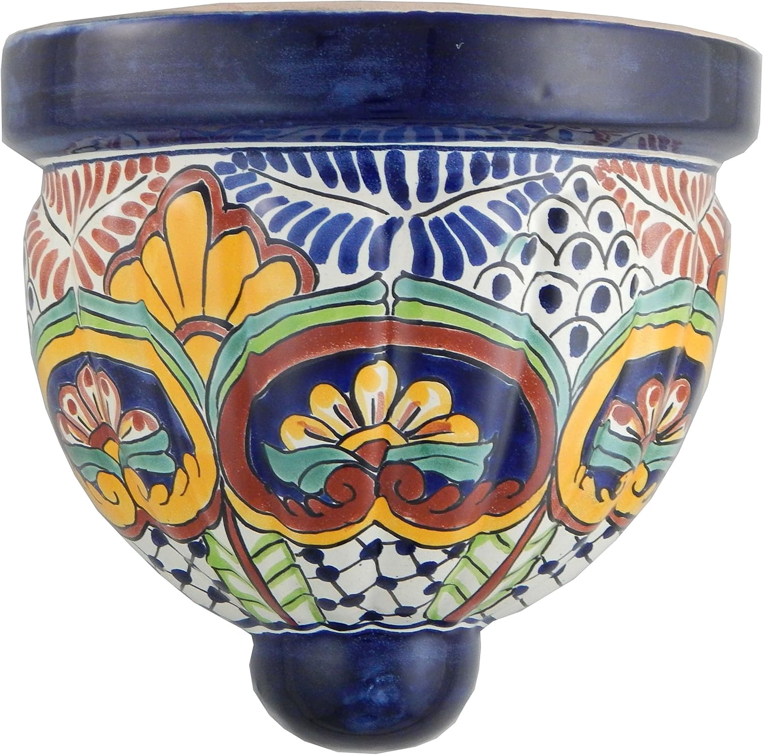 COLOR Y TRADICIÓN Mexican Talavera Wall Planter Handmade Hand Painted Pottery Planter Wall Hanging Sconce Planter # 17