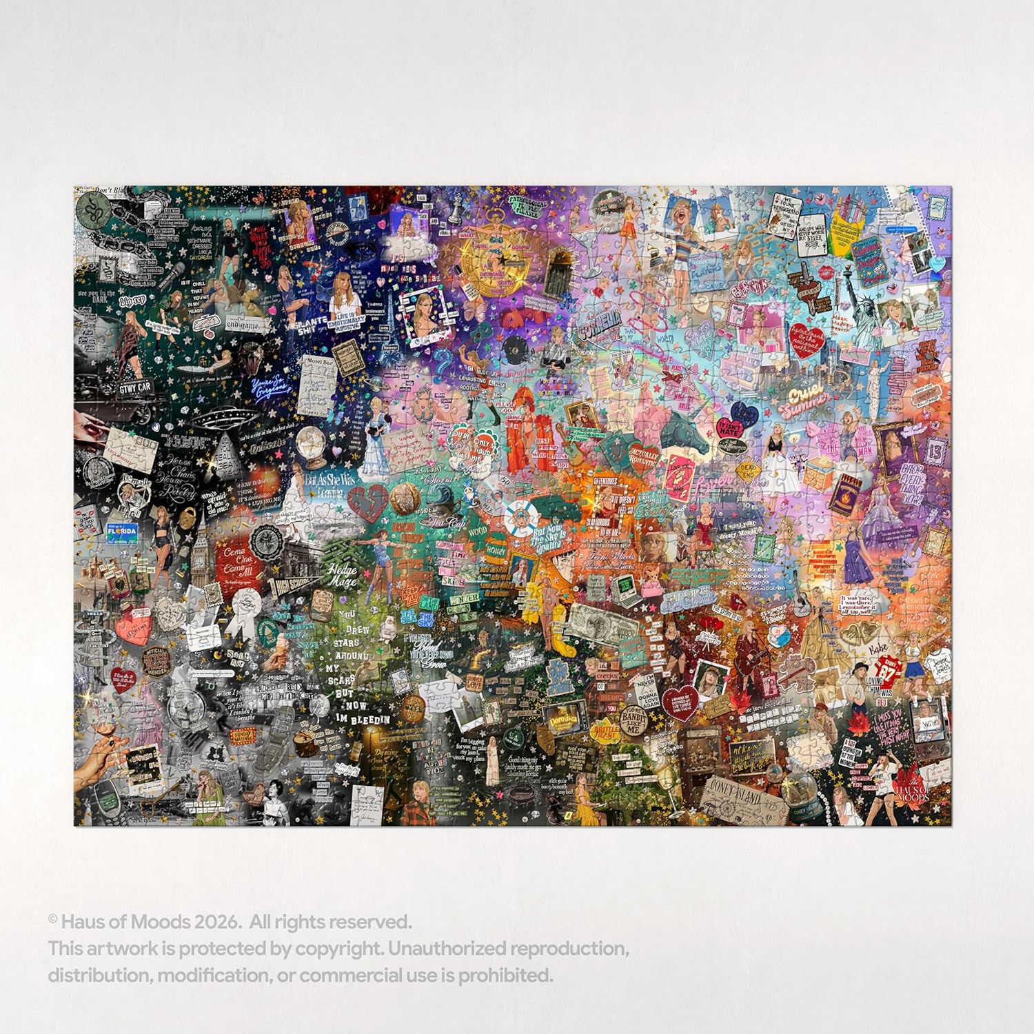 Taylor Era Inspired Puzzle (500 Piece) Lyrics & Easter Eggs Jigsaw Puzzle 20" x 30", Puzzle Fun for Adult Kids, Haus of Moods, Gift for Fans, Album Pop Singer Graphic 2026 (ERAS Vol 2)