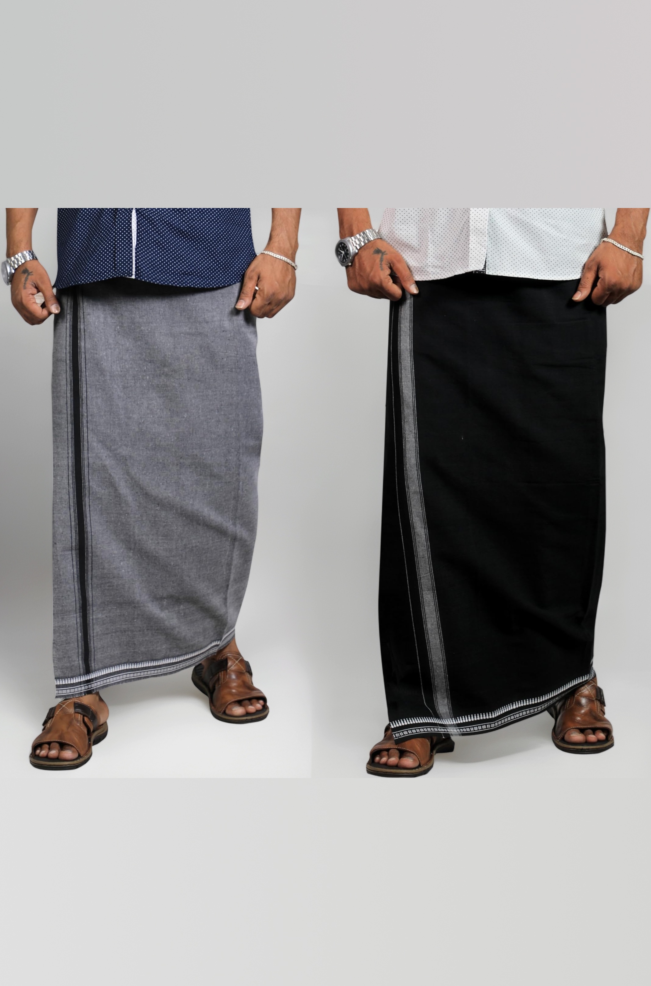 Mens Cotton Kerala Thalapathi Border Single (1.28x2.00 mtrs) Dhoti for Mens