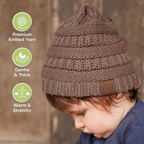Vista 94 de KeaBabies 3-Pack Baby Beanies for Boys, Girls - Stretchy Knit Baby Hats, Cute Newborn Sweet Pea