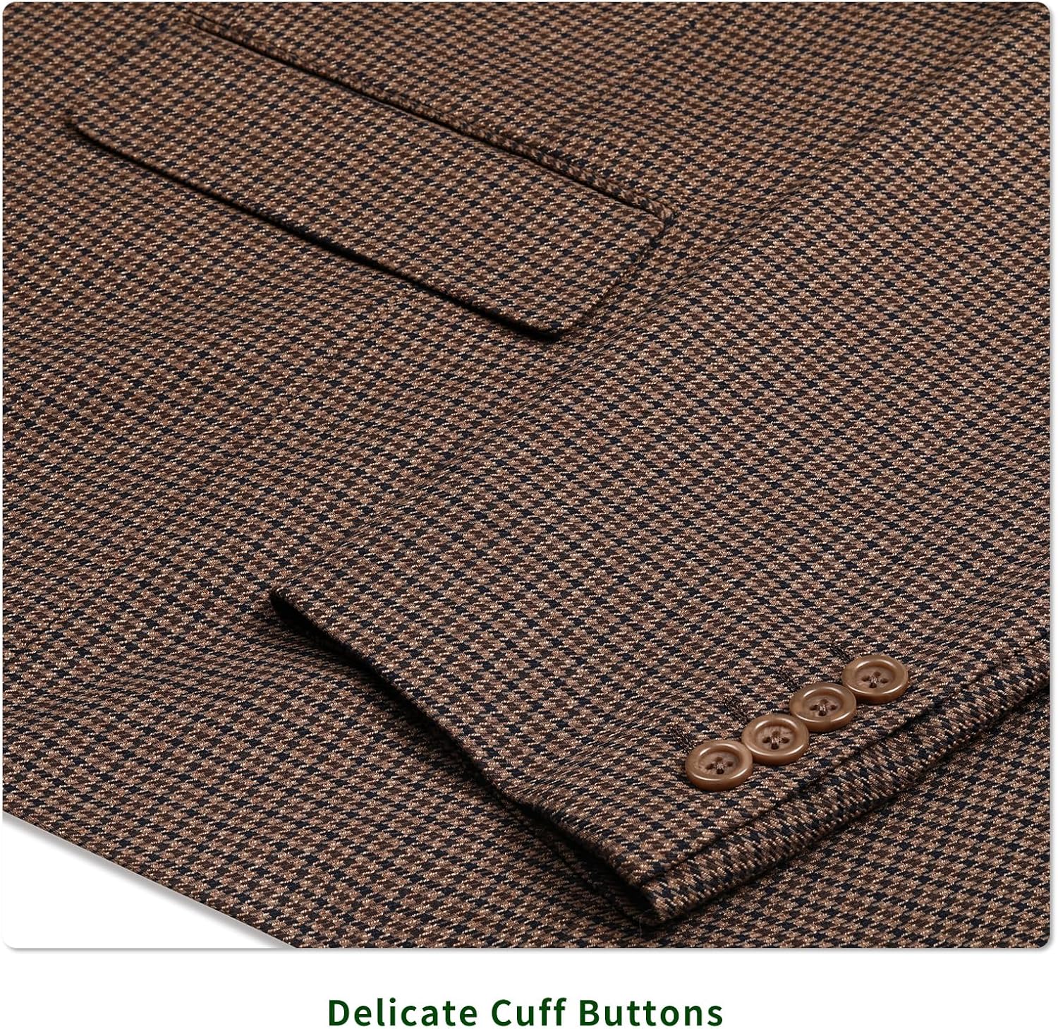 P&L Men's Classic Fit Houndstooth Blazer Sport Coat 2 Button Casual Jacket for Business, Party & Travel - Image 4