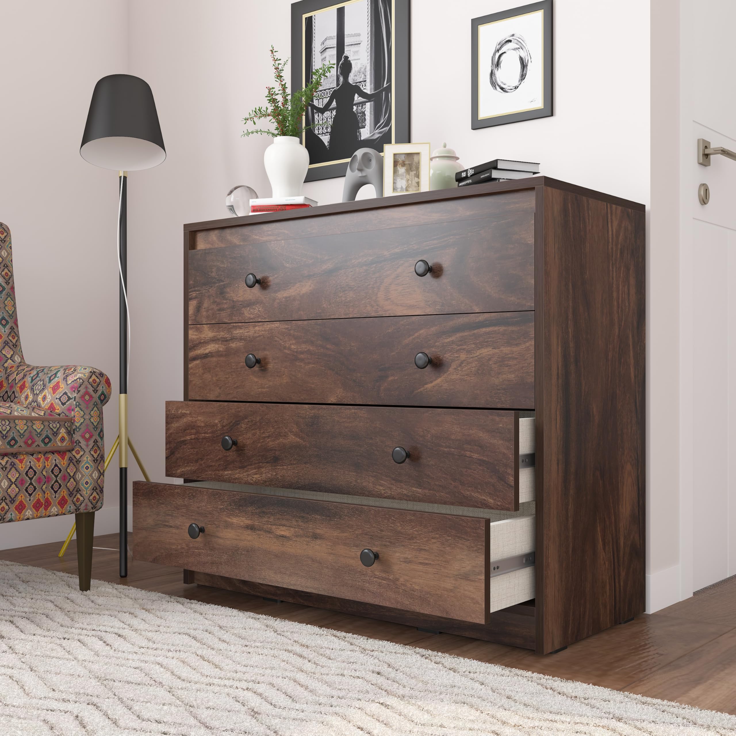 Studio Kook Majestic Engineered Wood Chest of Drawers (Junglewood, Matte Finish) (Junglewood (Matte Finish))