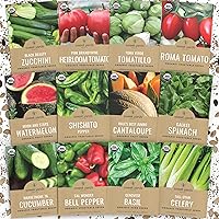 SweetYards Organic Summer Seeds Variety Pack: 12 Non-GMO Packs - Basil, Tomatoes, Cucumber, Watermelon & More for 2026 Indoor/Outdoor Gardens