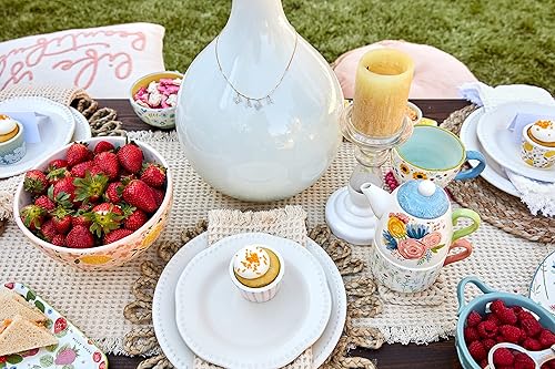 Vista 6 de Mud Pie Té floral apilado para un juego, multi, apilado 8 14 "x 6