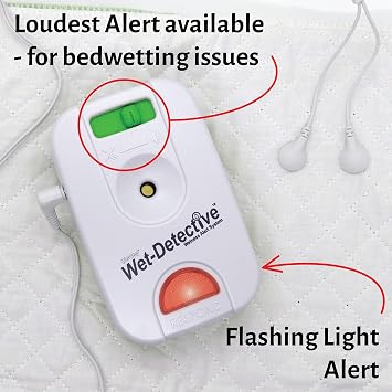 Wet Detective Bedwetting Kit, Incontinence & Bedwetting Alarm System, Includes 2 Sensor Pads, Multi Age Use