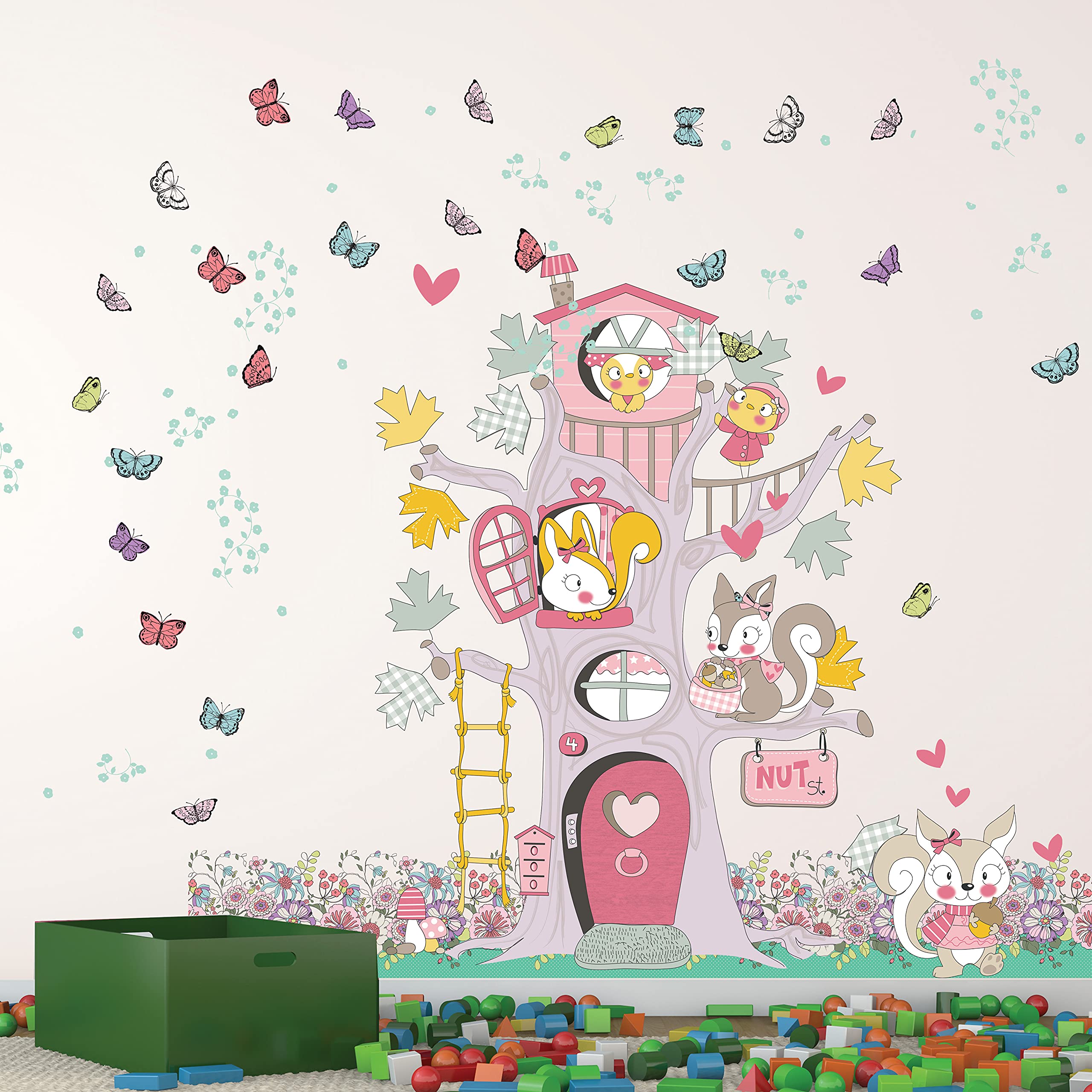 Wallflexi Adesivi Murali Primavera – Set 4 Fogli (3x60x90 + 30x60 Cm) – Decorazione Parete Fai Da Te – Raggiungi 269x169 Cm