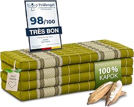 Livasia Durable Kapok Folding Mattress – 200 x 110 x 8 cm – Large Guest Mattress, Folding Mattress, Yoga Mat, Guest Bed, Lounger for Garden and Balcony (Green)