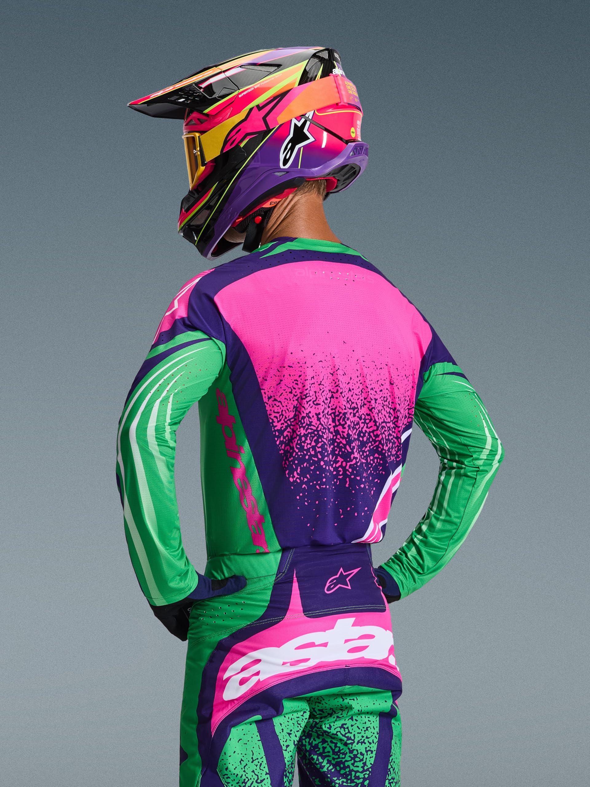 Alpinestars Techstar Nomur Maglia da motocross, lilla, S