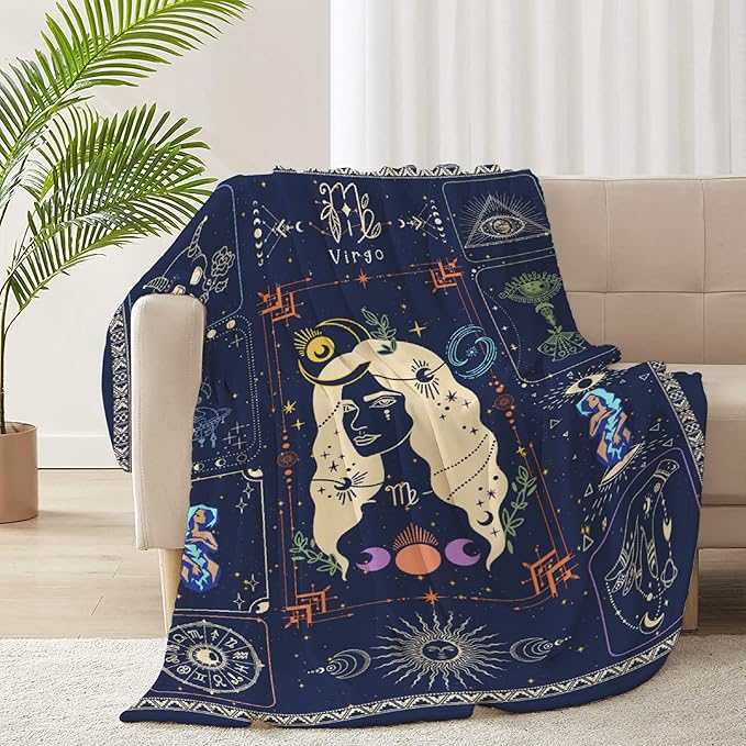ARAHANT Virgo Constellation Astrology Blanket, Good Gift for Girl and Boy, Medium 60