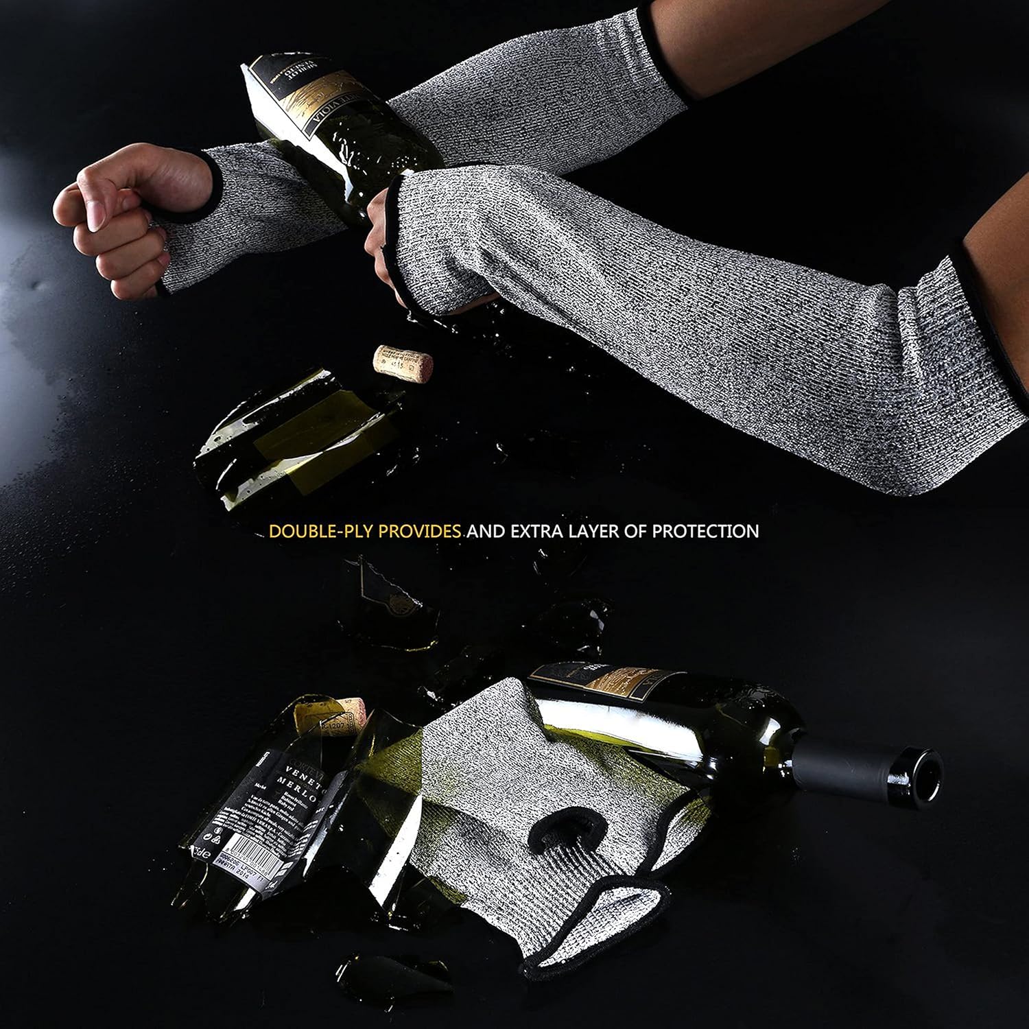 Best Deal Product Cut Resistant Sleeves with Thumb Hole, Level 5 Protection, Slash Resistant Safety Protective Arm Sleeves, 14 inch long, Large (Arm width 4-8 inch)sold by Pair(2 Pieces) Creative Product Cut Resistant Sleeves with Thumb Hole, Level 5 Protection, Slash Resistant Safety Protective Arm Sleeves, 14 inch long, Large (Arm width 4-8 inch)sold by Pair(2 Pieces)