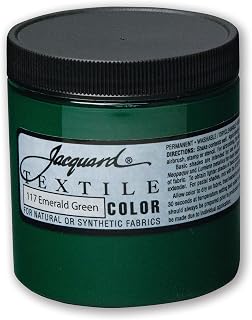 Jacquard Fabric Paint for Clothes - 8 Oz Textile Color - Emerald Green