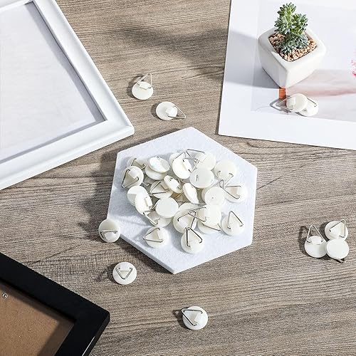 Miniatura 10 de Patelai 80 ganchos adhesivos para placas para pared, ganchos adhesivos invisibles, ganchos redondos autoadhesivos para decoración de platos, cuadros