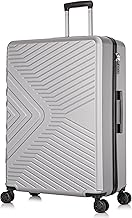 DK Luggage 25" Medium Hard Shell Suitcase 4 Wheel Spinner Luggage ABS147 Silver