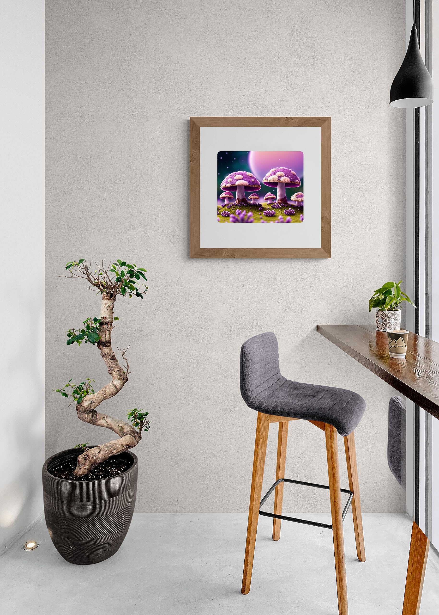 Sunlight Art Fensterpaneel 'Purple Fantasy' – 27,9 X 27,9 Cm Mit Lila Pilz-Motiv | Inkl. 4 Saugnäpfen, Sonnenaktiviertes Farbenspiel