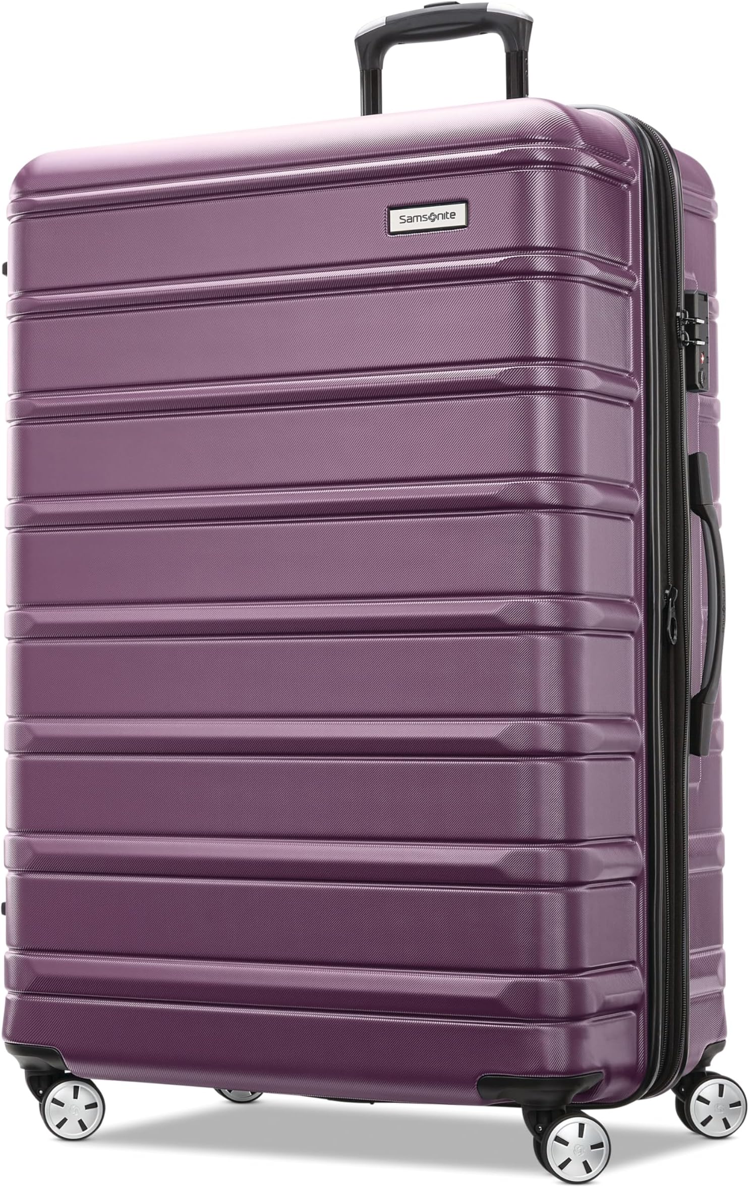 Omni 2 Hardside Expandable Luggage with Spinner Wheels, Checked-Large 28-Inch, Purple