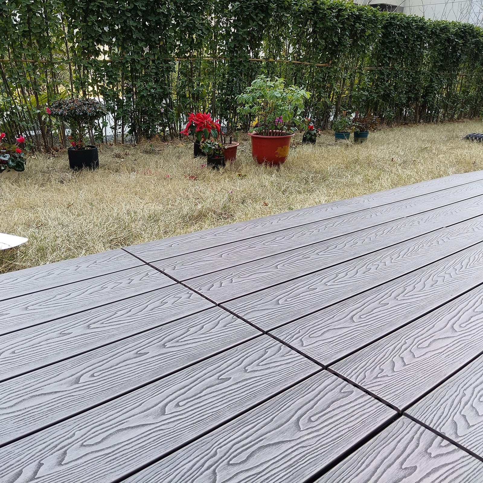 Modułowy zestaw pływających pokładów – DIY na zewnątrz drewniana platforma tarasowa, niskoprofilowa, odporna na warunki atmosferyczne, taras na podwórko i do ogrodu, stylowy fioletowy kolor, idealny
