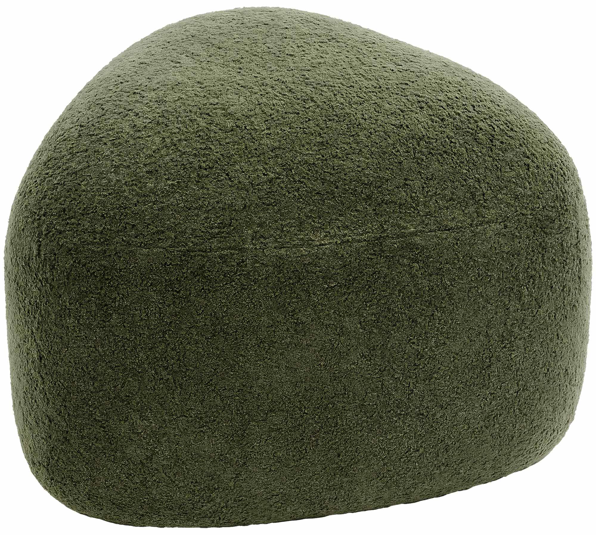 CLP Taburete Oval Alfrisa, Taburete tapizado con Tela de Peluche, reposapiés Acolchado para Sala y Dormitorio, Estructura de Madera Estable Color:Verde Oscuro