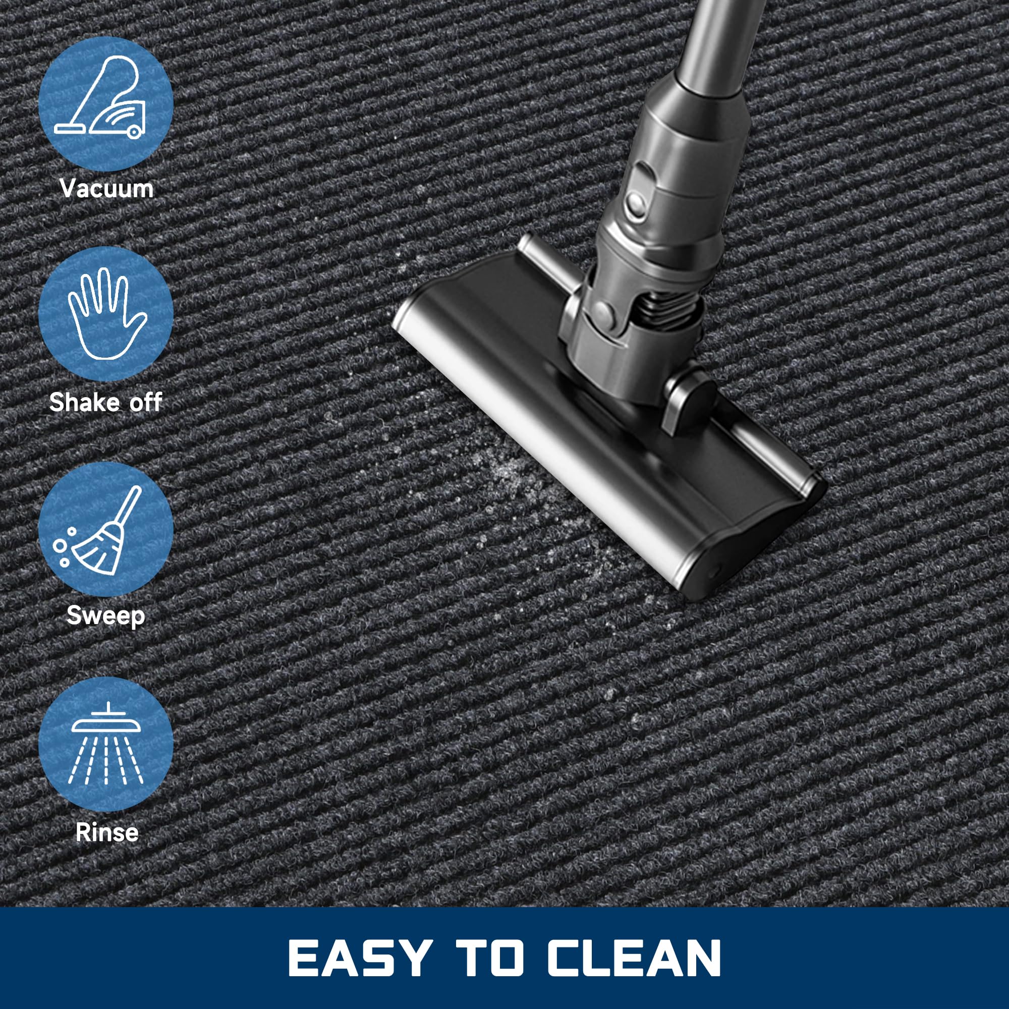 Tapete extra grande para puerta delantera, 5 x 3 pies, tapete de entrada para interiores y exteriores, tapete comercial resistente, tapete de goma antideslizante para entrada, impermeable, perfil bajo