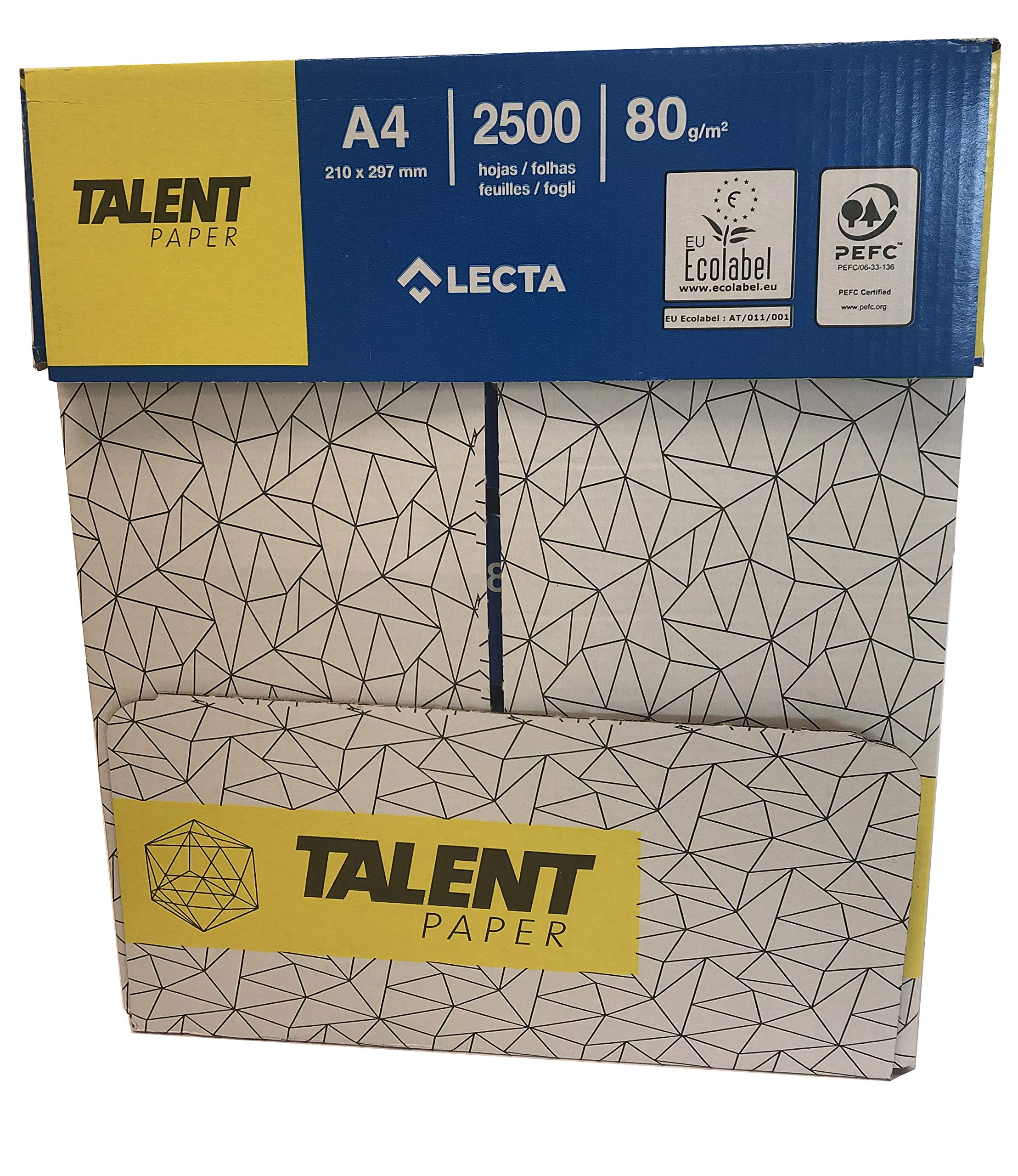 CARTA A4 PER STAMPA E FOTOCOPIE - TALENT FORMATO A4-80 GR. - 5 RISME DA 500 FOGLI