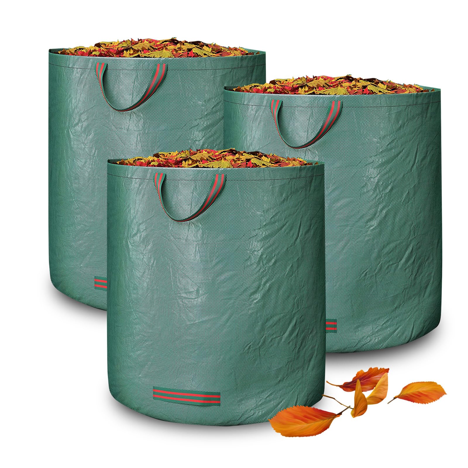 Garden Sacks, Pack of 3 Heavy Duty Garden Waste Bags with Handles, Reusable Garden Bag(272l 67cmx76cm)