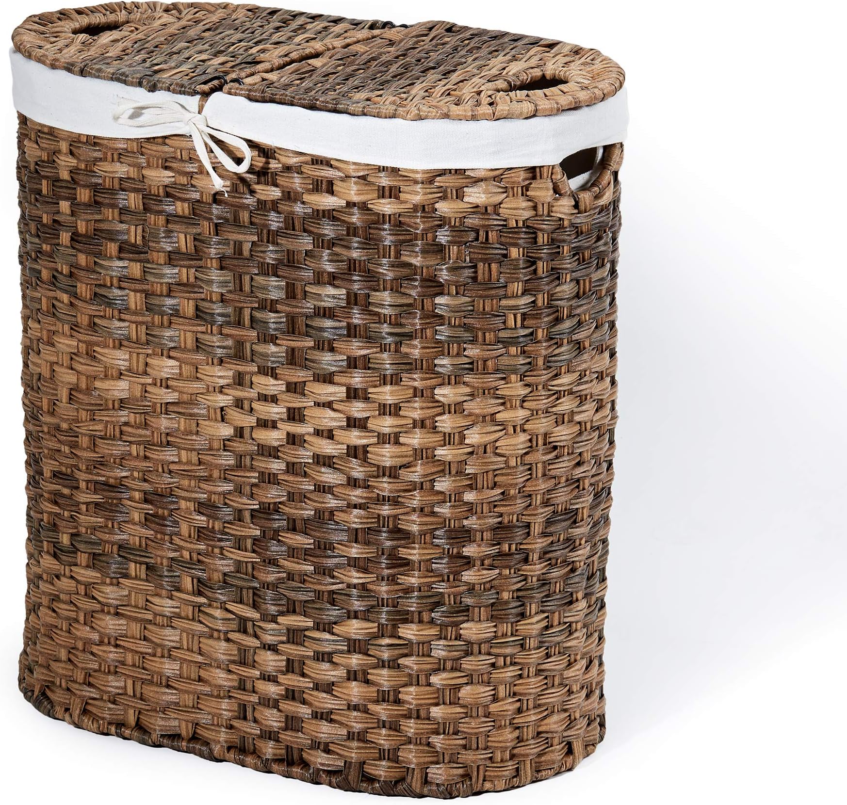 Amazon.com: The Basket Lady Round Wicker Laundry Hamper, Large, 19 in ...
