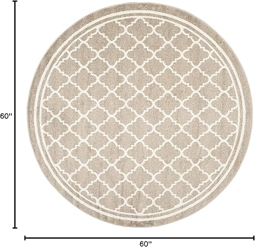 Vista 12 de Safavieh Amherst Collection AMT422B - Alfombra para interiores y exteriores, color gris claro y beige