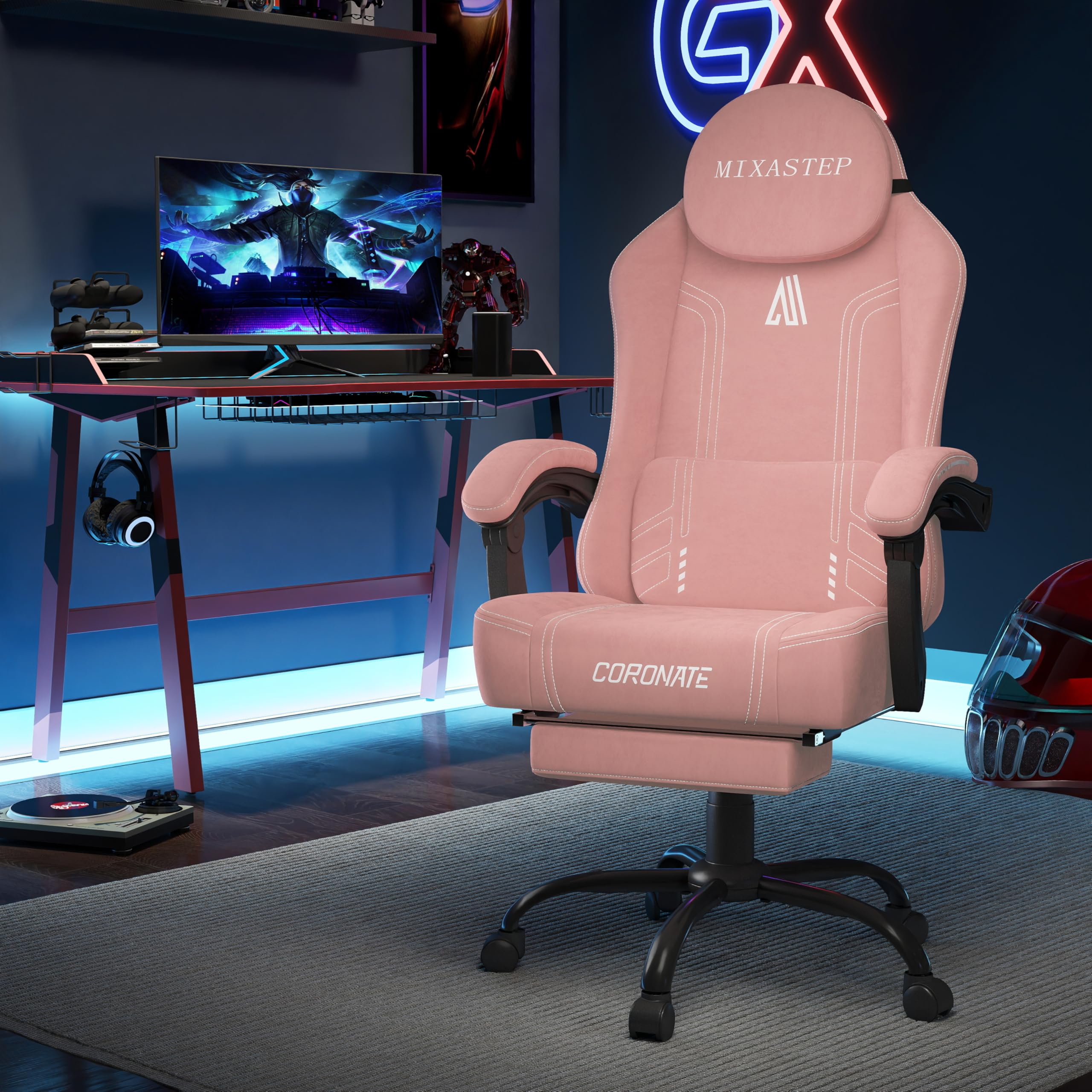 NSMAZXO MIXASTEP Chaise De Gaming Ergonomique Avec Dossier Réglable Et