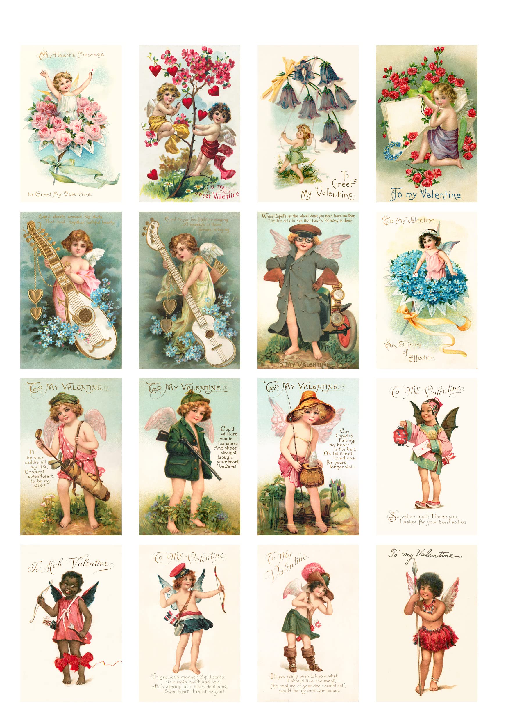 Papier à découpage 15,2 x 20,3 cm FLONZ motif chérubins pour artisanat vintage