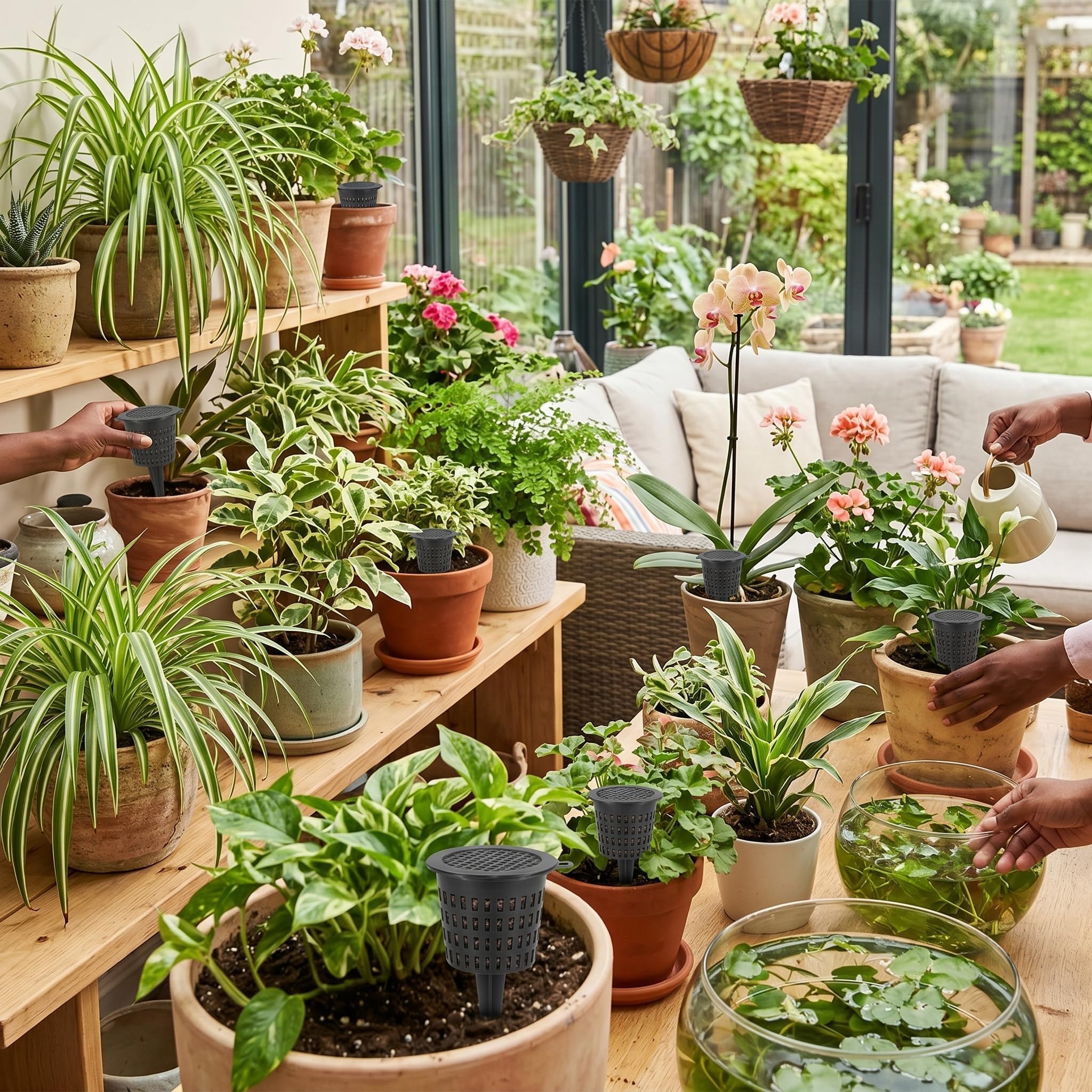 Cestini di Fertilizzante per Bonsai da 100 Pezzi, Mini Cestini di Rete per Fertilizzante Portatile Automatico per Tutti i Tipi di Fertilizzante Granulare