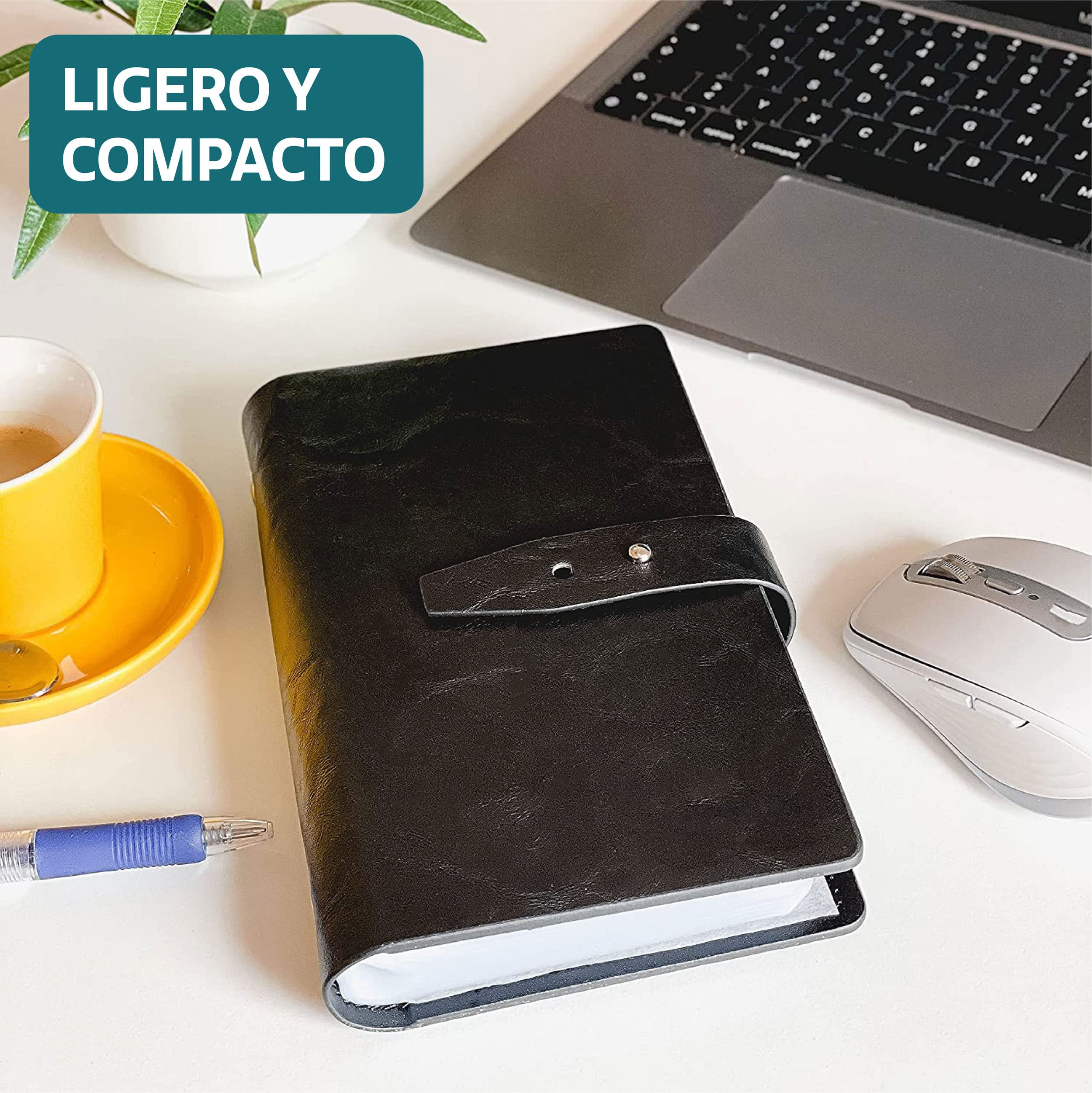 Praknu Tarjetero para 300 Tarjetas de Visita - Organizador para Tarjetas de Crédito, Pasaporte - Organizador Negro para Ahorrar Espacio