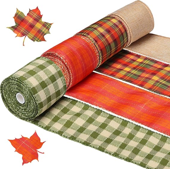 DIY Wreath Making: 5 Supplies to Build a Fall Mesh Wreath for Under $30 3 Syhood fall burlap wired ribbon 4 rolls