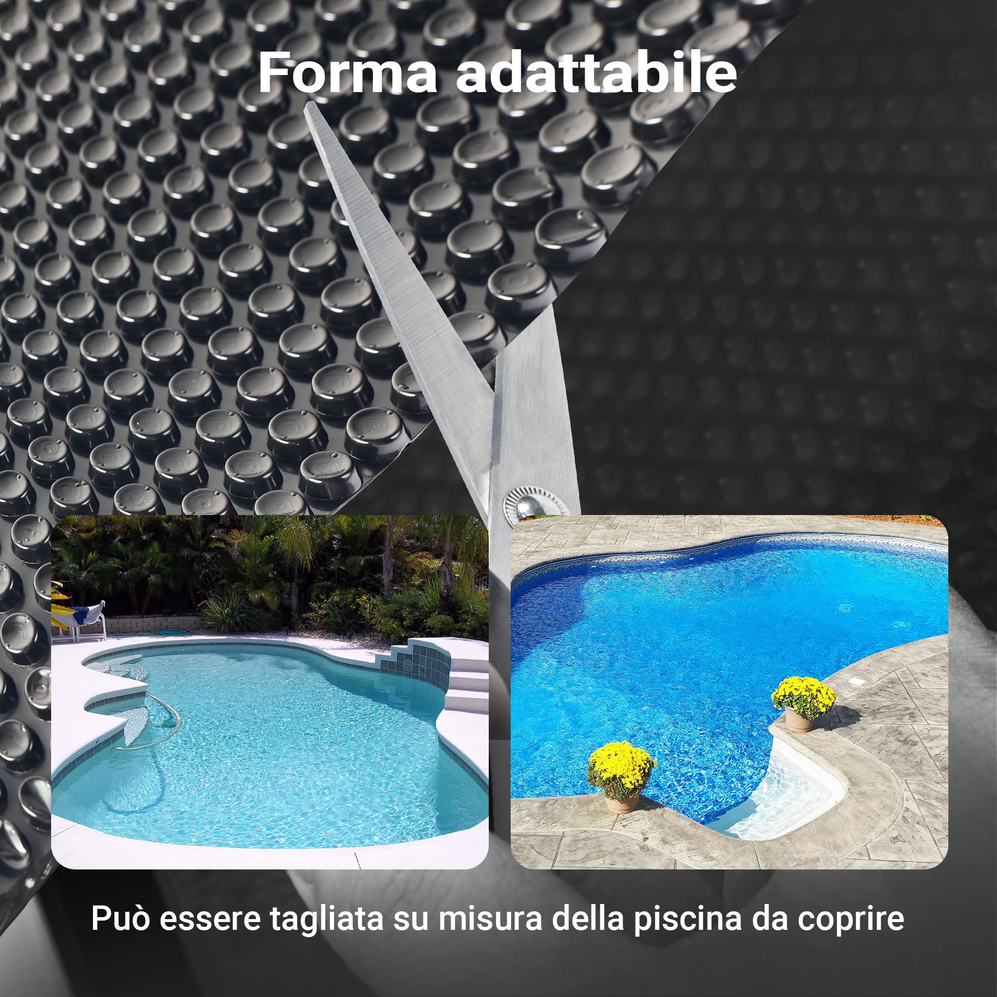 Copertura a bolle d'aria per piscina rotonda Ø 3,6m nero Protezione isotermica