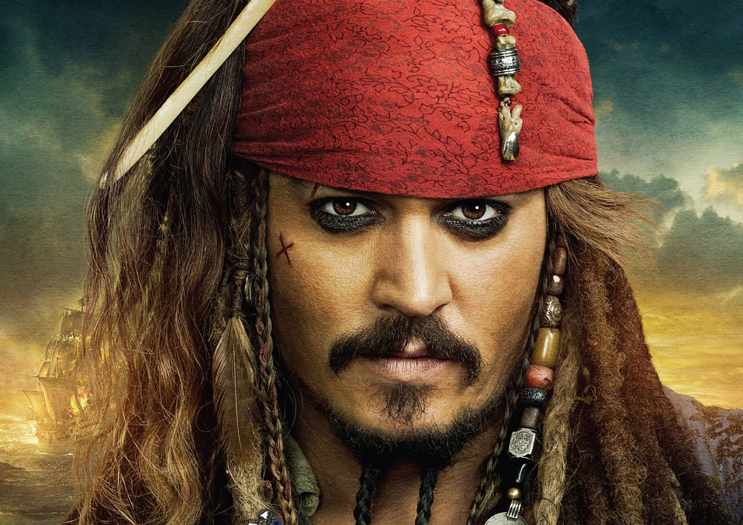 Johnny Depp Pirates Heads Shot A4 Unframed Fantasy Film Cinema Movie Star Guns Poster Famous Celebrity American Actor Picture Bedroom Artwork Print Photo Wall Decoration Reprint